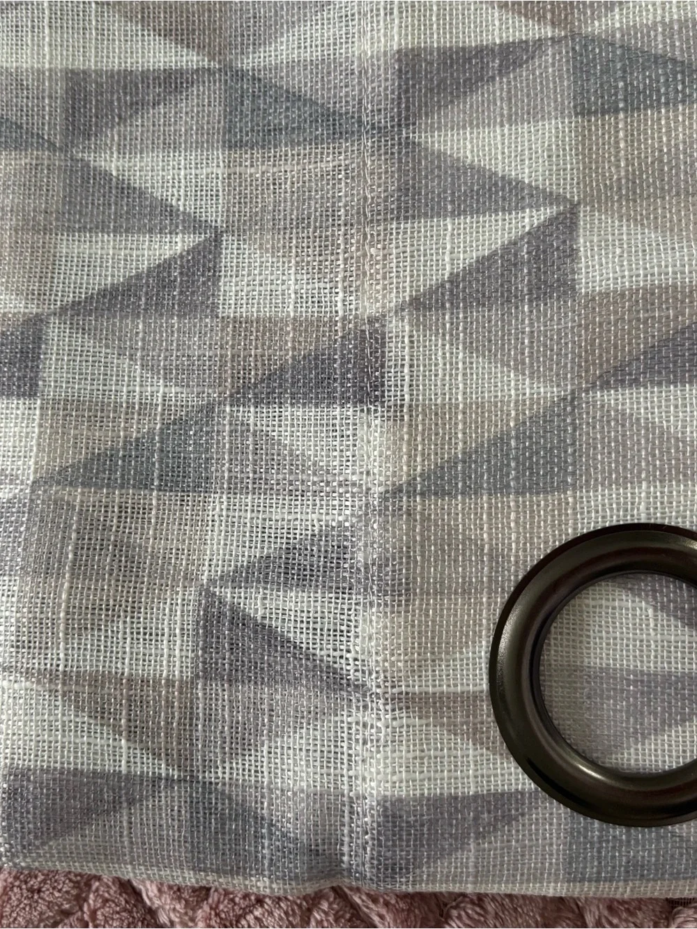 Tranquility by Colorado Clothing Geometric Sheer Window Panels in Gray and White